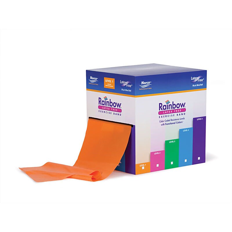 Rainbow Latex-Free Exercise Band - 50yd Roll | SME, Inc. USA
