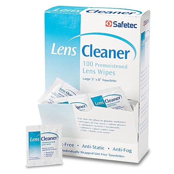Safetec Lens Cleaner Wipes, 5" x 8" (100/bx) SME, Inc. USA