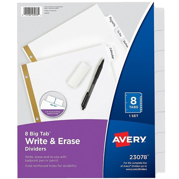 Avery Big Tab White (8/pk)