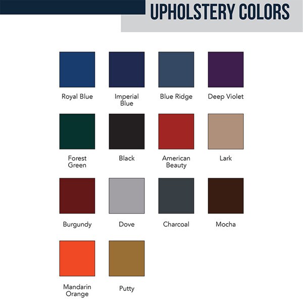PTX Hi-Lo Table Upholstery Colors